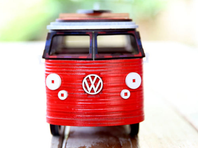 Laser Cut Wooden VW Camper Van 3D Puzzle Toy Model Kit