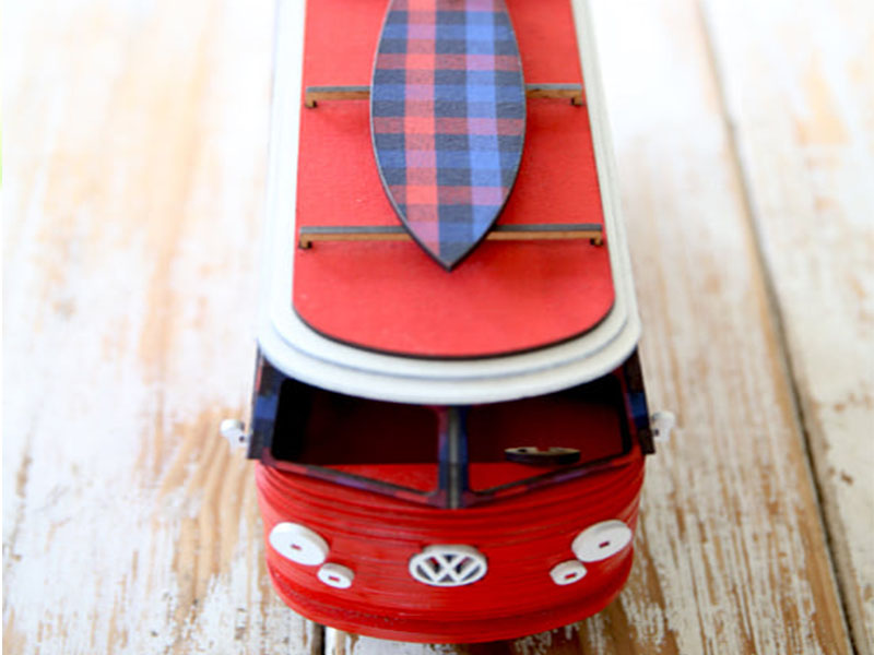 Laser Cut Wooden VW Camper Van 3D Puzzle Toy Model Kit