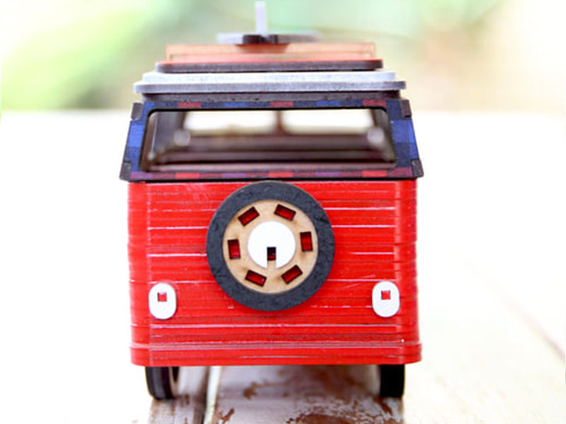 Laser Cut Wooden VW Camper Van 3D Puzzle Toy Model Kit