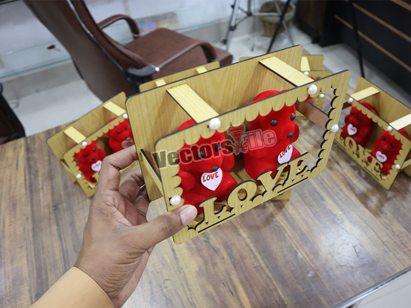 Laser Cut Love Teddy Bear Anniversary and Birthday Gift Item