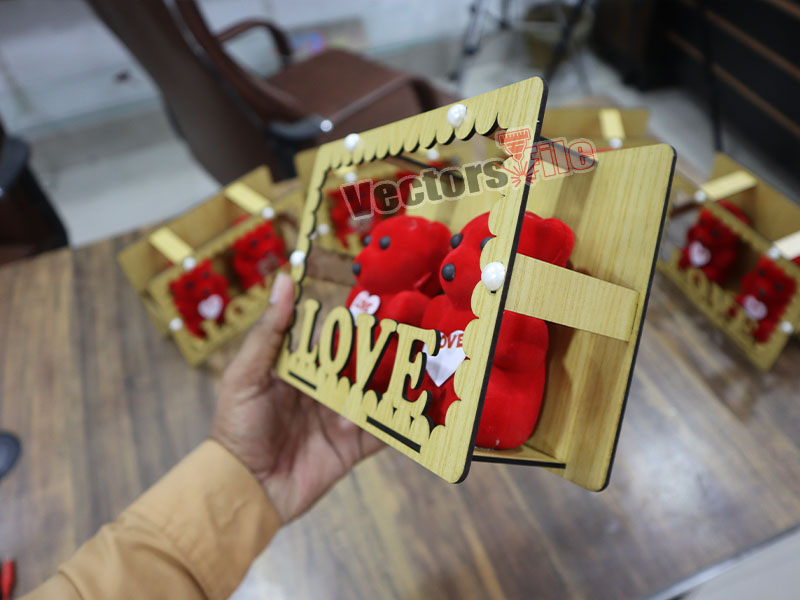 Laser Cut Love Teddy Bear Anniversary and Birthday Gift Item