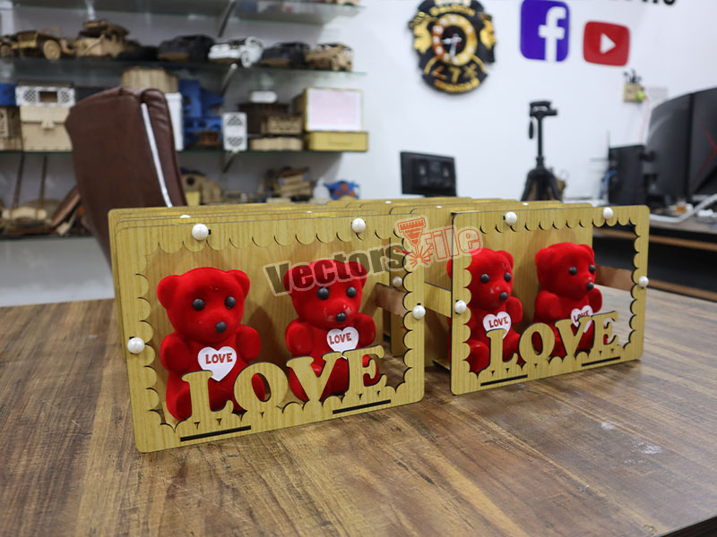 Laser Cut Love Teddy Bear Anniversary and Birthday Gift Item