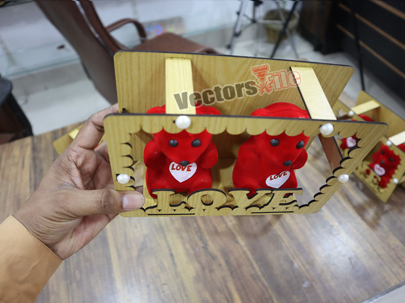 Laser Cut Love Teddy Bear Anniversary and Birthday Gift Item