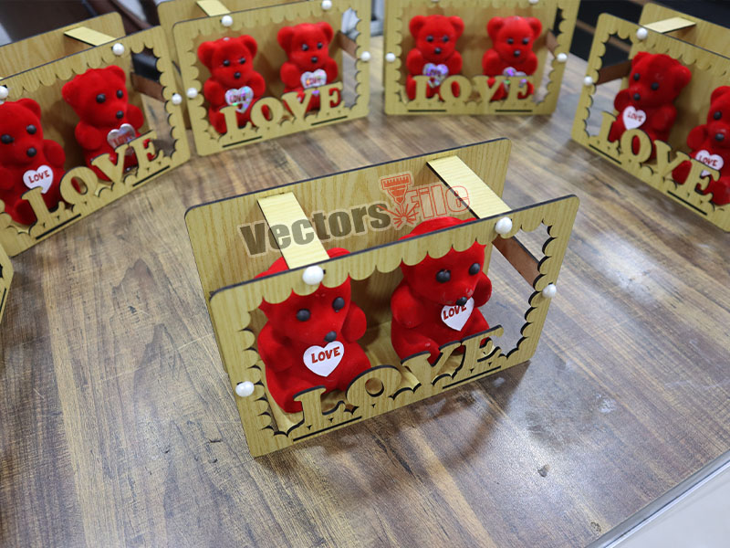 Laser Cut Love Teddy Bear Anniversary and Birthday Gift Item