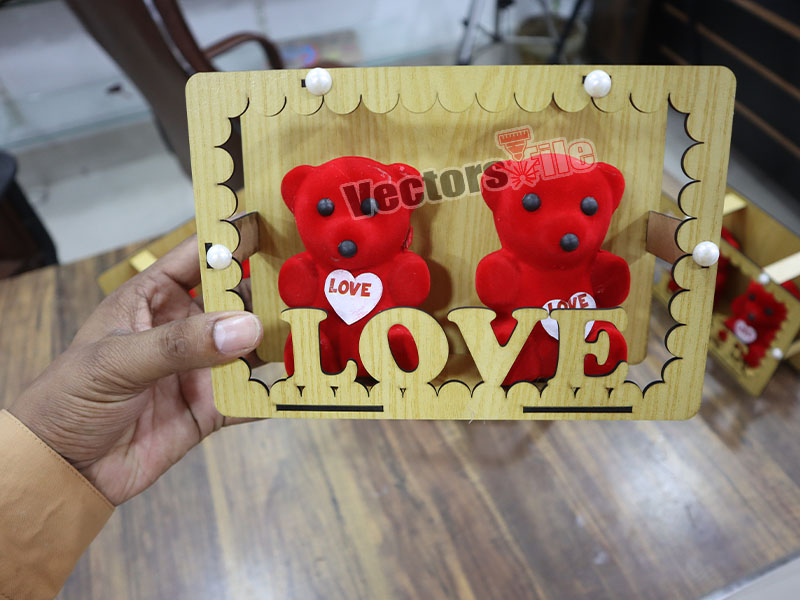 Laser Cut Love Teddy Bear Anniversary and Birthday Gift Item