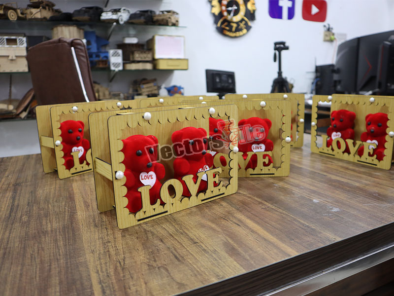Laser Cut Love Teddy Bear Anniversary and Birthday Gift Item