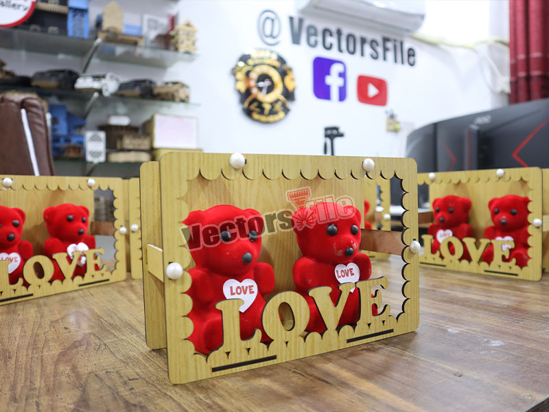 Laser Cut Love Teddy Bear Anniversary and Birthday Gift Item