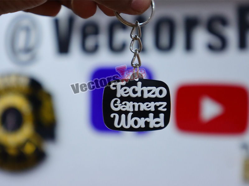 Laser Cut Personalized YouTube Keyring Custom Name ID