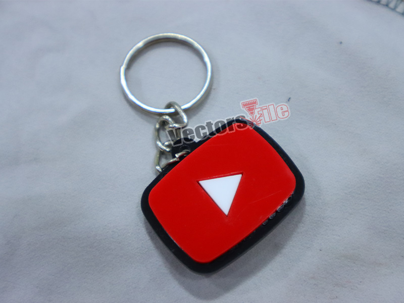 Laser Cut Personalized YouTube Keyring Custom Name ID