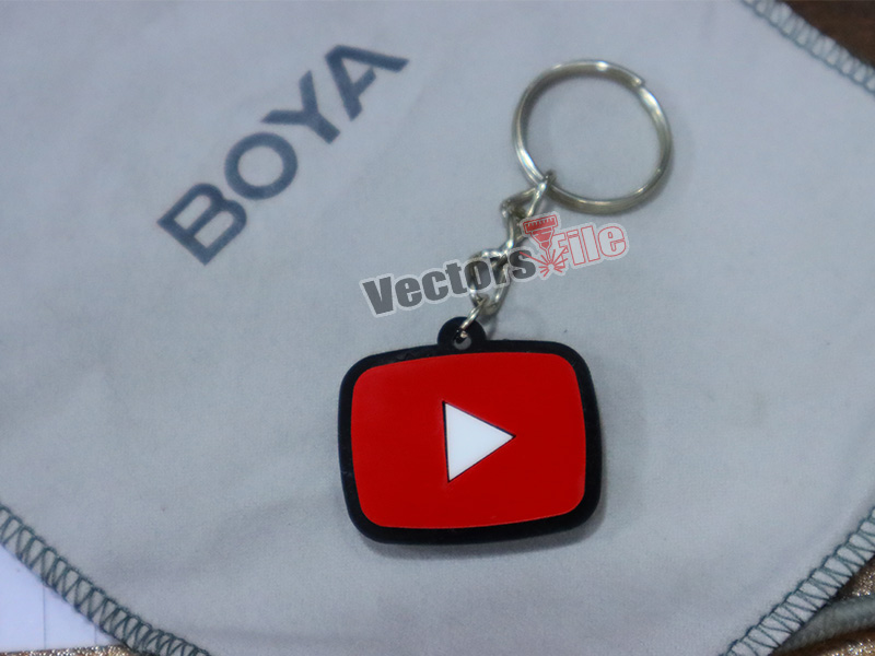 Laser Cut Personalized YouTube Keyring Custom Name ID