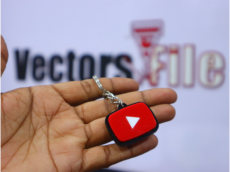 Laser Cut Personalized YouTube Keyring Custom Name ID