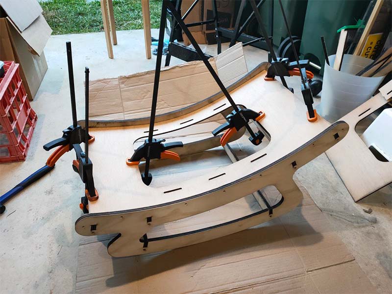 Laser Cut Wooden Baby Rocker Template