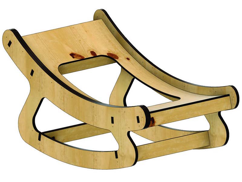 Laser Cut Wooden Baby Rocker Template