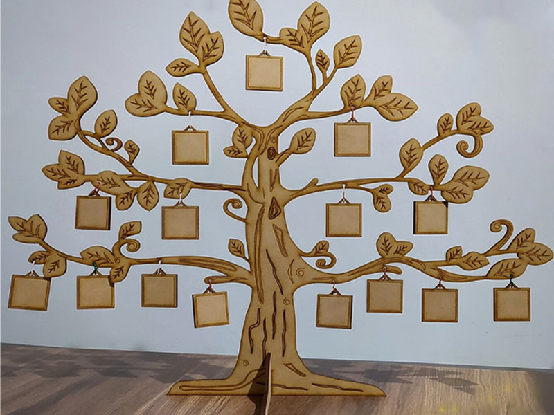 Laser Cut Tree Stand Family Photo Frame Design