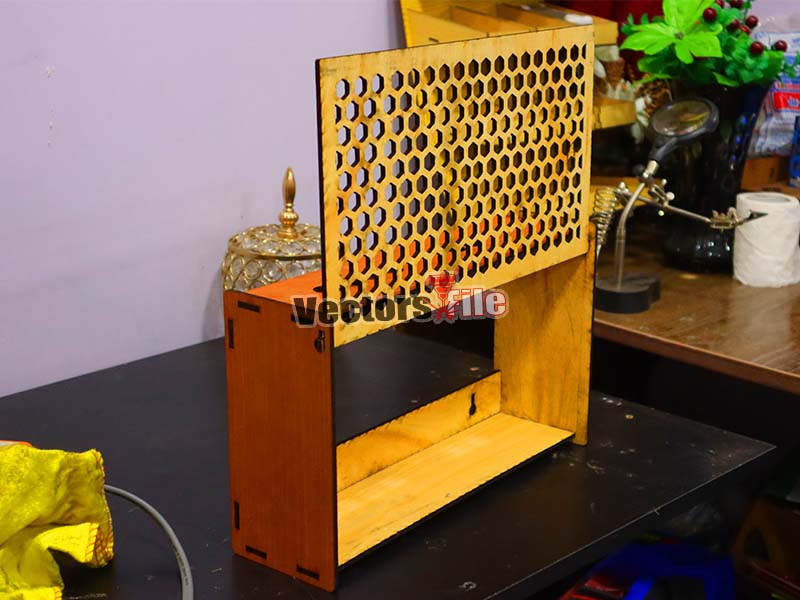 Laser Cut Wifi Router Storage Box Wood Shelf Wall Hangings Bracket Cable Organizer