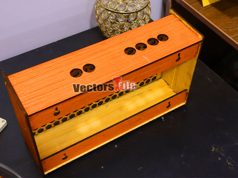Laser Cut Wifi Router Storage Box Wood Shelf Wall Hangings Bracket Cable Organizer
