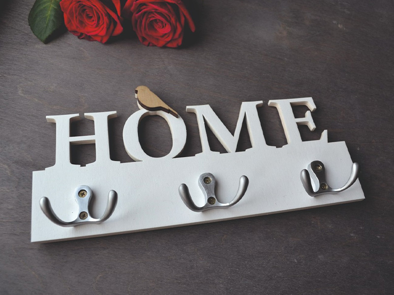 Laser Cut Home Wall Mounted Key Holder Template
