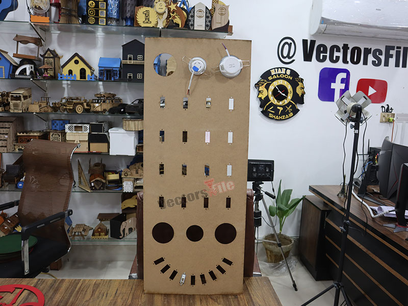 Laser Cut Electrical Switches and Lights Display Board Design