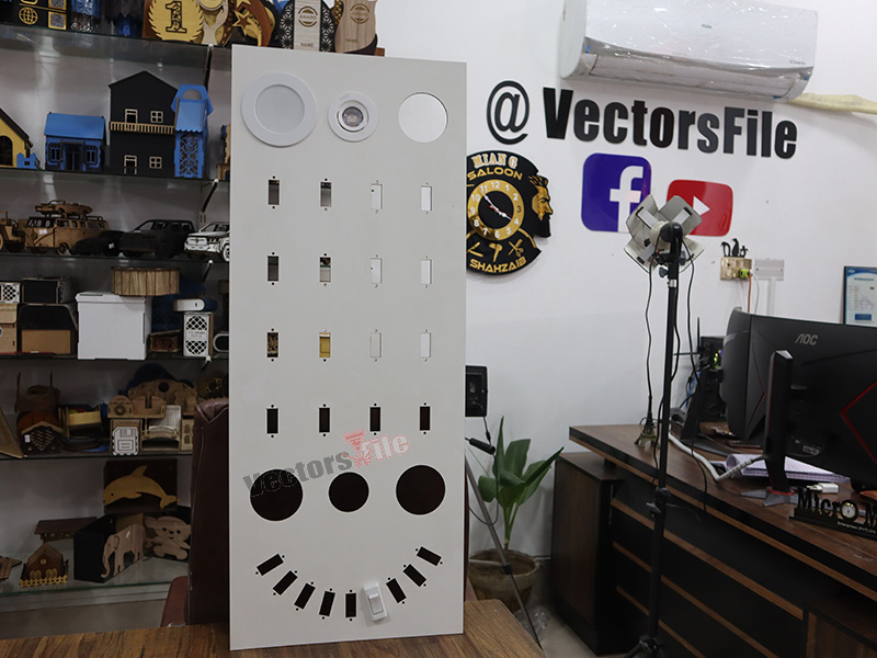 Laser Cut Electrical Switches and Lights Display Board Design
