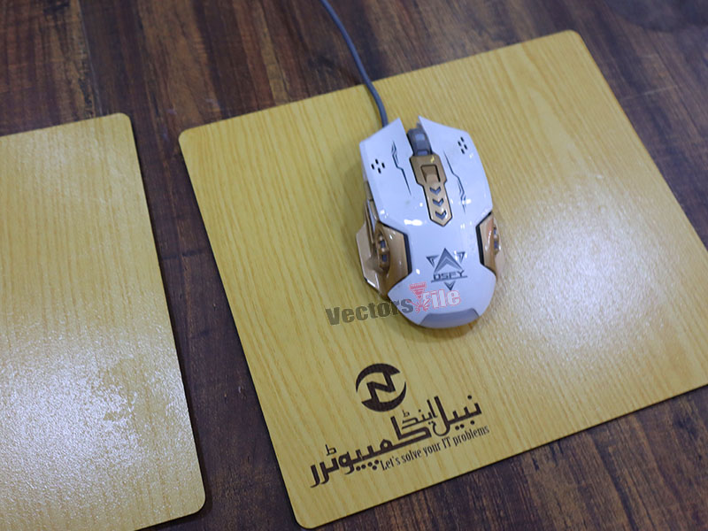 Laser Cut Custom Wooden Mouse Pad Design