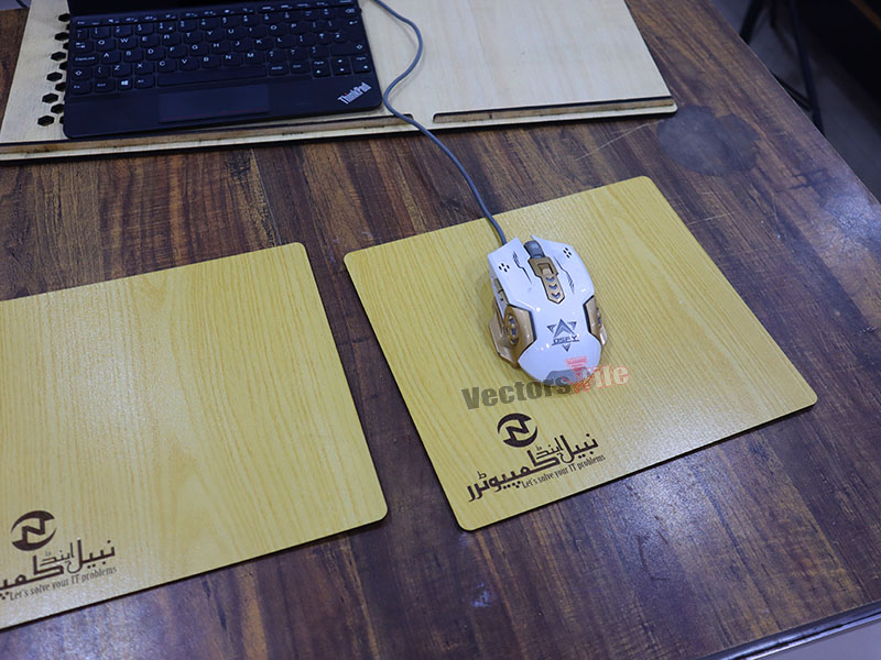 Laser Cut Custom Wooden Mouse Pad Design