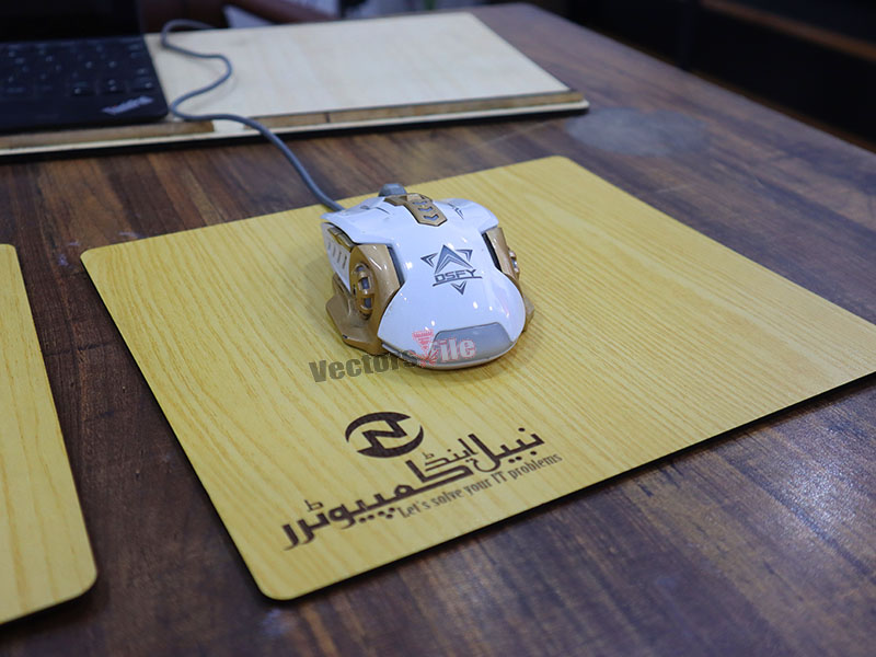 Laser Cut Custom Wooden Mouse Pad Design