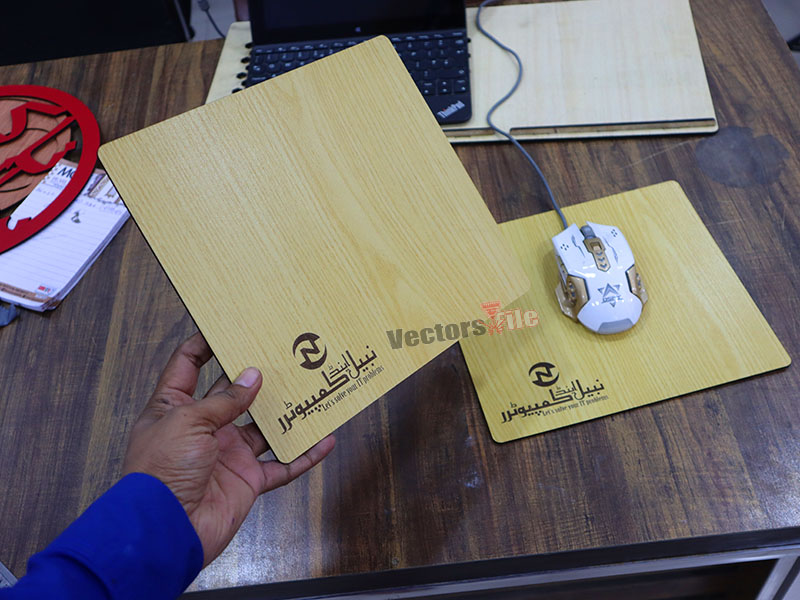 Laser Cut Custom Wooden Mouse Pad Design