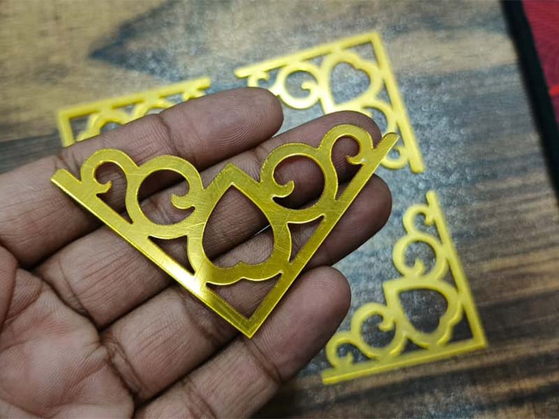 Laser Cut Corner Design Cutout with Heart Design