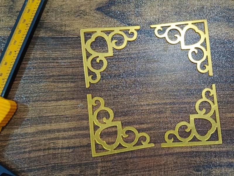 Laser Cut Corner Design Cutout with Heart Design