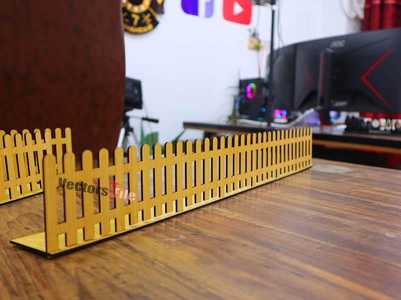 Laser Cut Miniature Wooden Decorative Border Fence Design