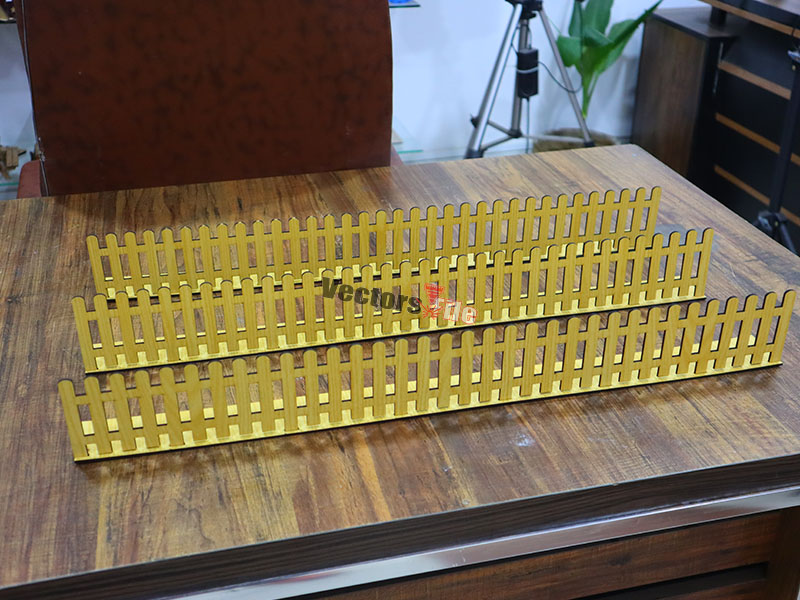 Laser Cut Miniature Wooden Decorative Border Fence Design