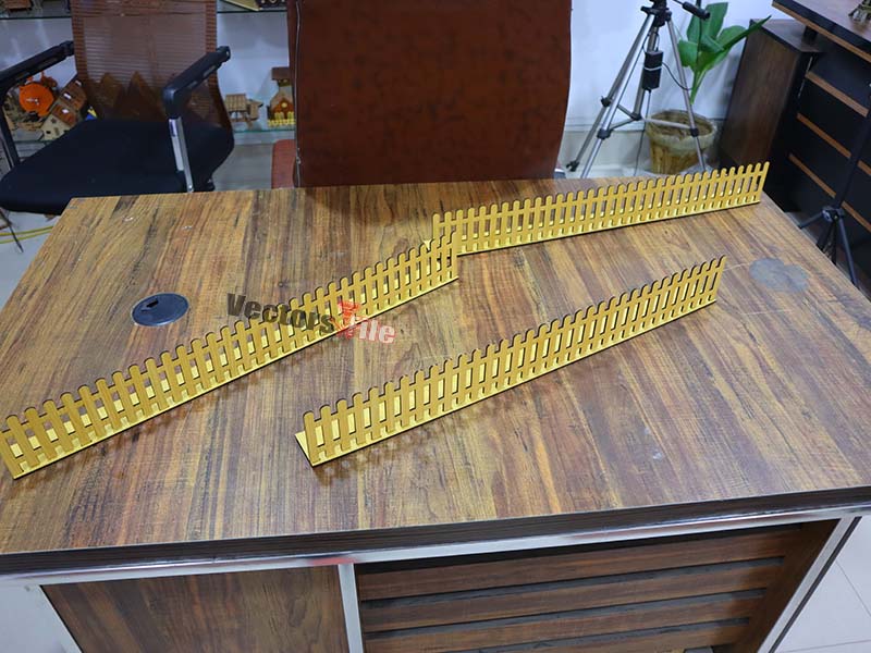 Laser Cut Miniature Wooden Decorative Border Fence Design
