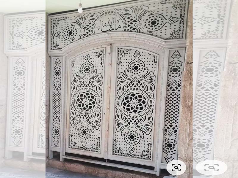 Laser Cut Floral Patterns Main Door Panel Design