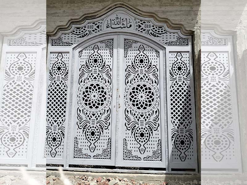 Laser Cut Floral Patterns Main Door Panel Design