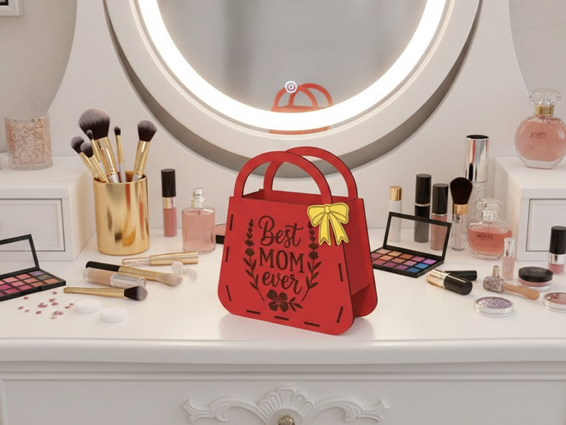 Laser Cut Wooden Handbag Mother Day Gift Idea