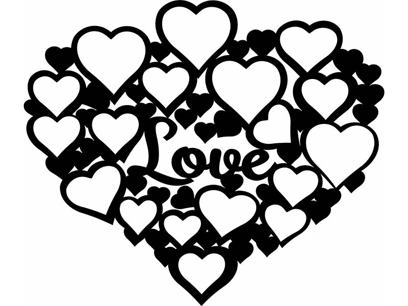 Laser Cut Heart Shape Photo Frame Design