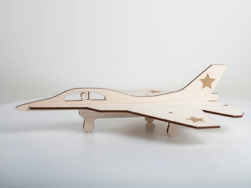 Laser Cut Wooden F 16 Falcon Fighter Jet Toy Model Deinsg