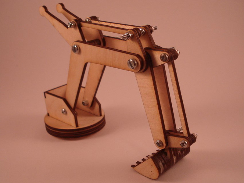 Laser Cut 3D Wooden Excavator Toy Model Kit Design