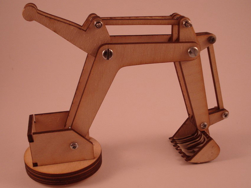 Laser Cut 3D Wooden Excavator Toy Model Kit Design