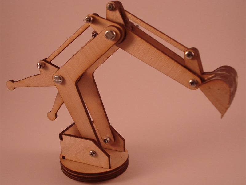 Laser Cut 3D Wooden Excavator Toy Model Kit Design