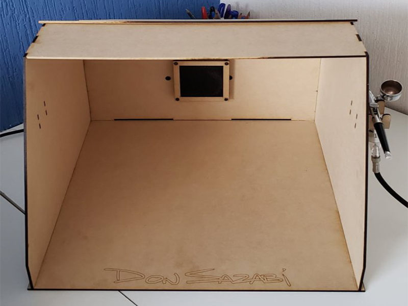 Laser Cut Wooden Spray Booth Model Design