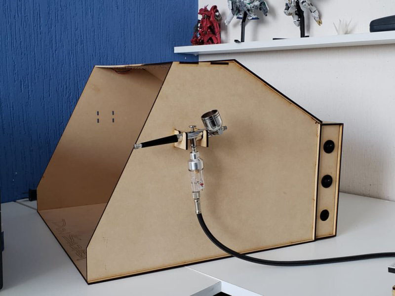 Laser Cut Wooden Spray Booth Model Design