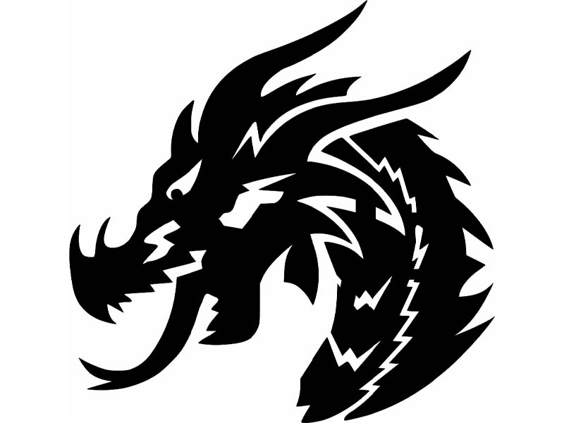 Laser Cut Dragon Face Cutouts Template