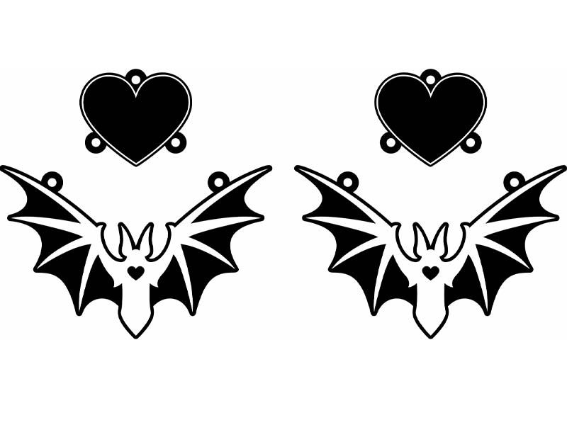 Laser Cut Halloween Bat Earring Design