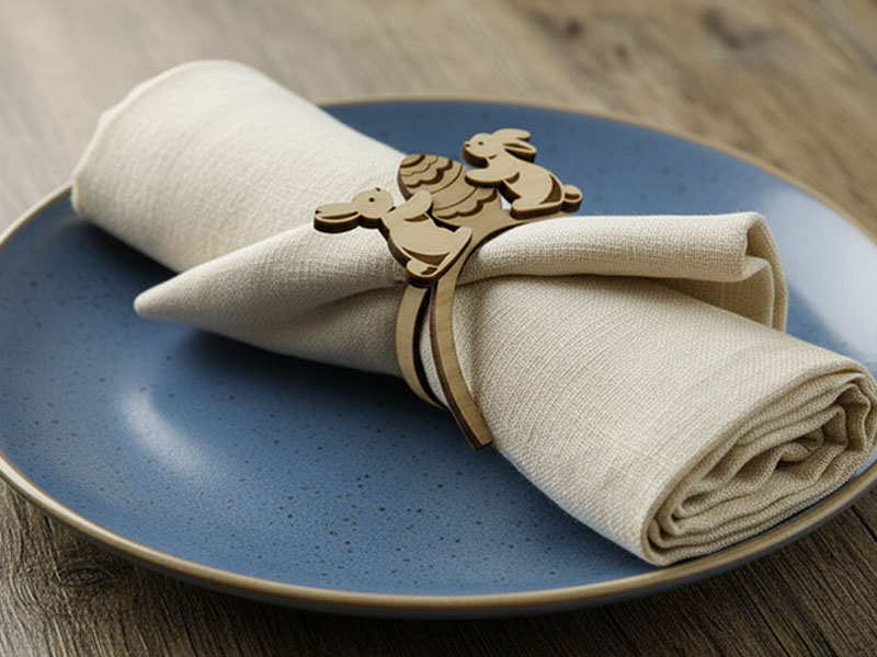 Laser Cut Bunny Easter Napkin Ring Template