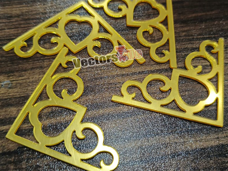 Laser Cut Heart Pattern Acrylic Corner Design