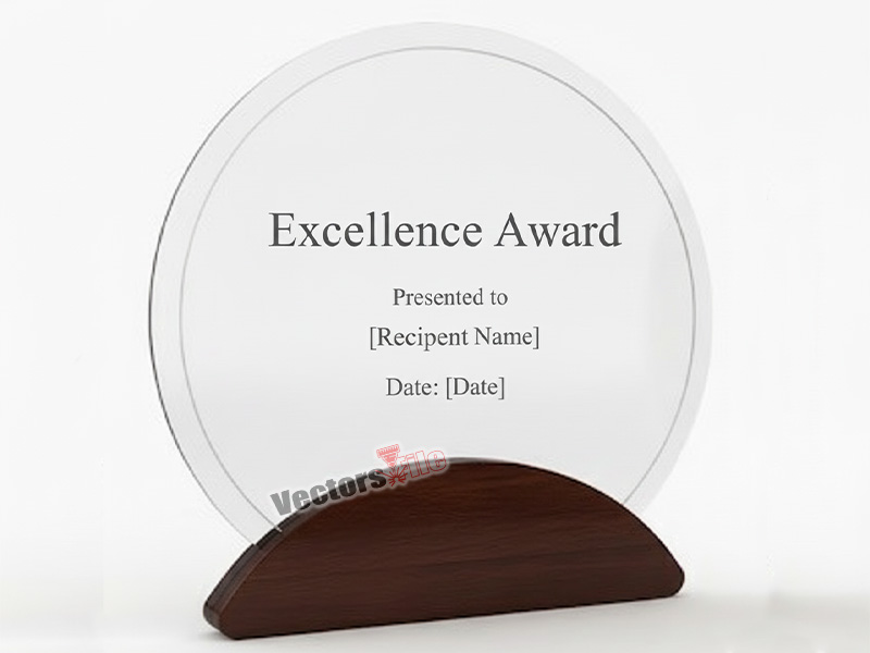 Laser Cut Excellence Trophy Award Template
