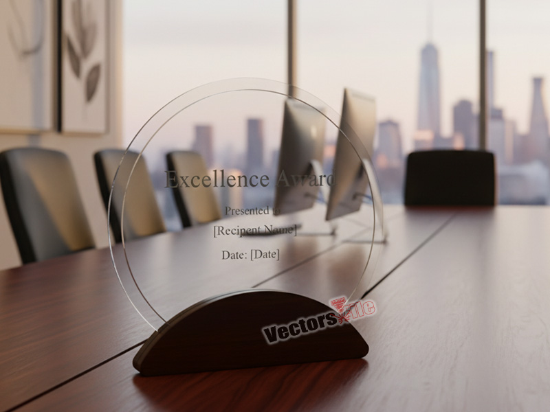 Laser Cut Excellence Trophy Award Template