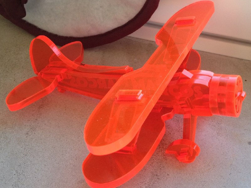 Laser Cut Acrylic UPF 7 Biplane Toy Model Kit