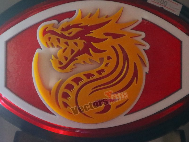 Laser Cut Dragon Face Acrylic Cutout Vector Design